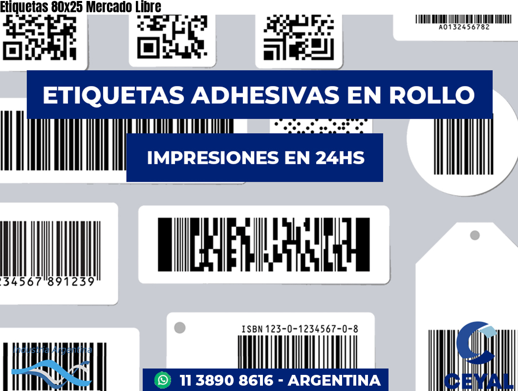 Etiquetas 80x25 Mercado Libre