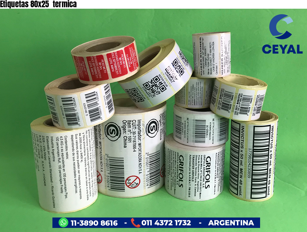 Etiquetas 80x25 termica