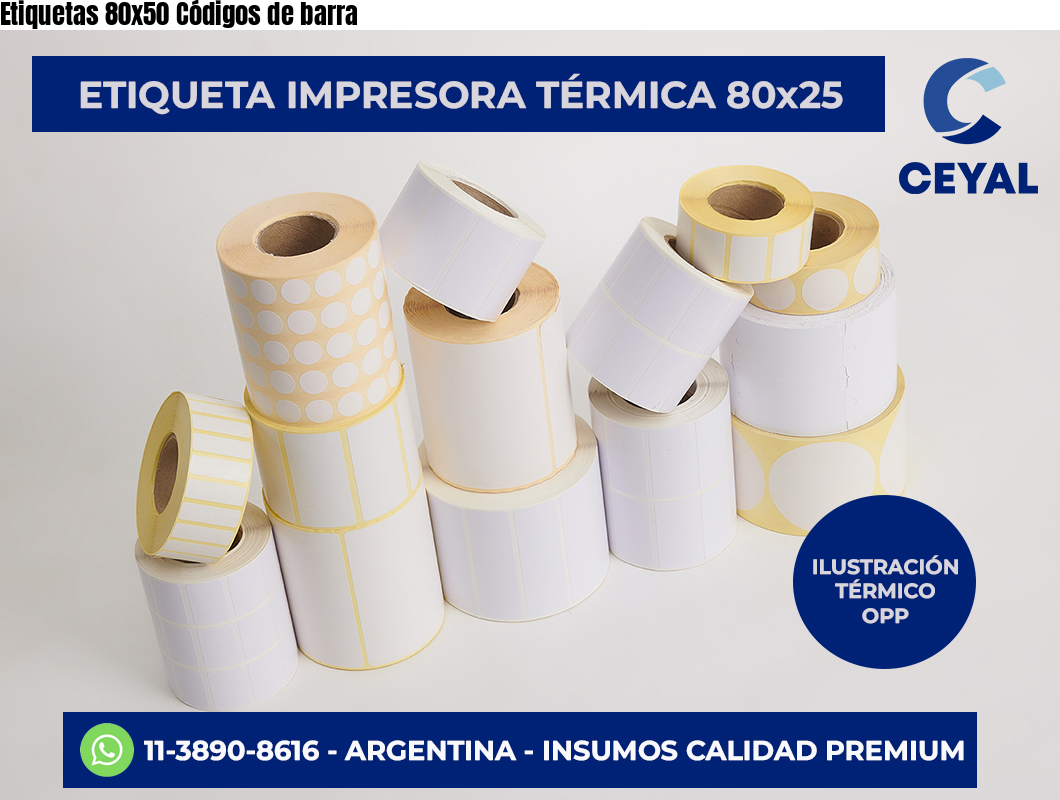 Etiquetas 80×50 Códigos de barra