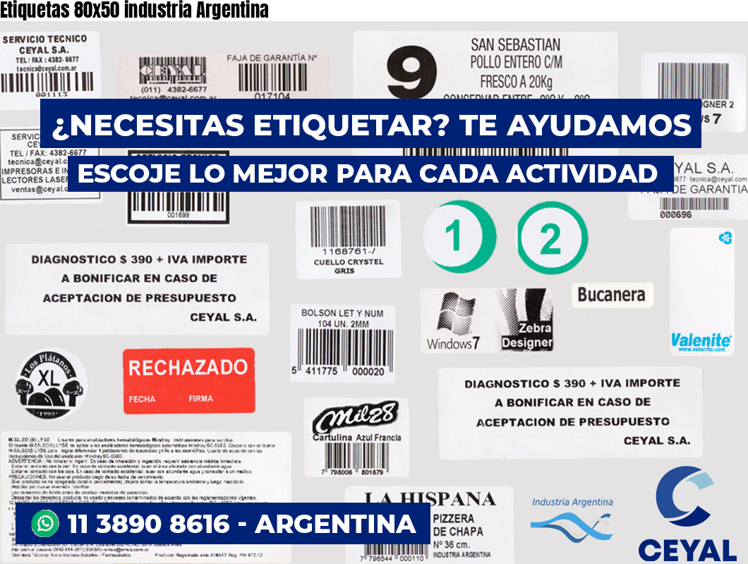 Etiquetas 80x50 industria Argentina