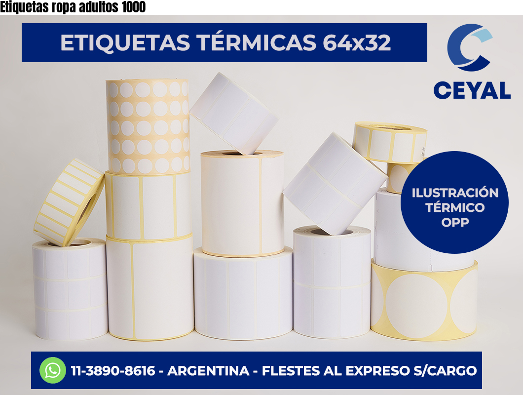 Etiquetas ropa adultos 1000