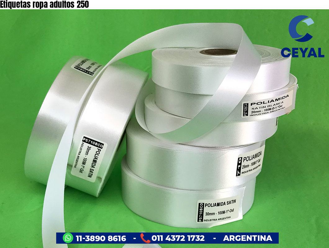 Etiquetas ropa adultos 250