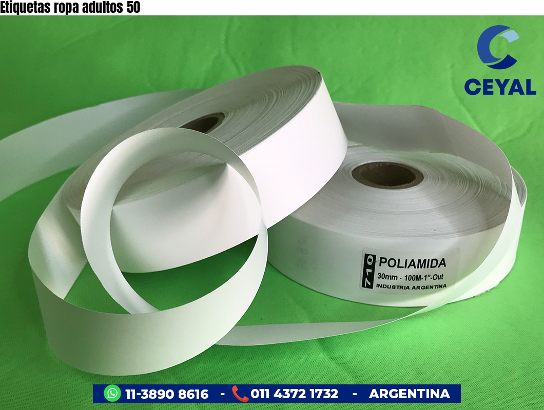 Etiquetas ropa adultos 50