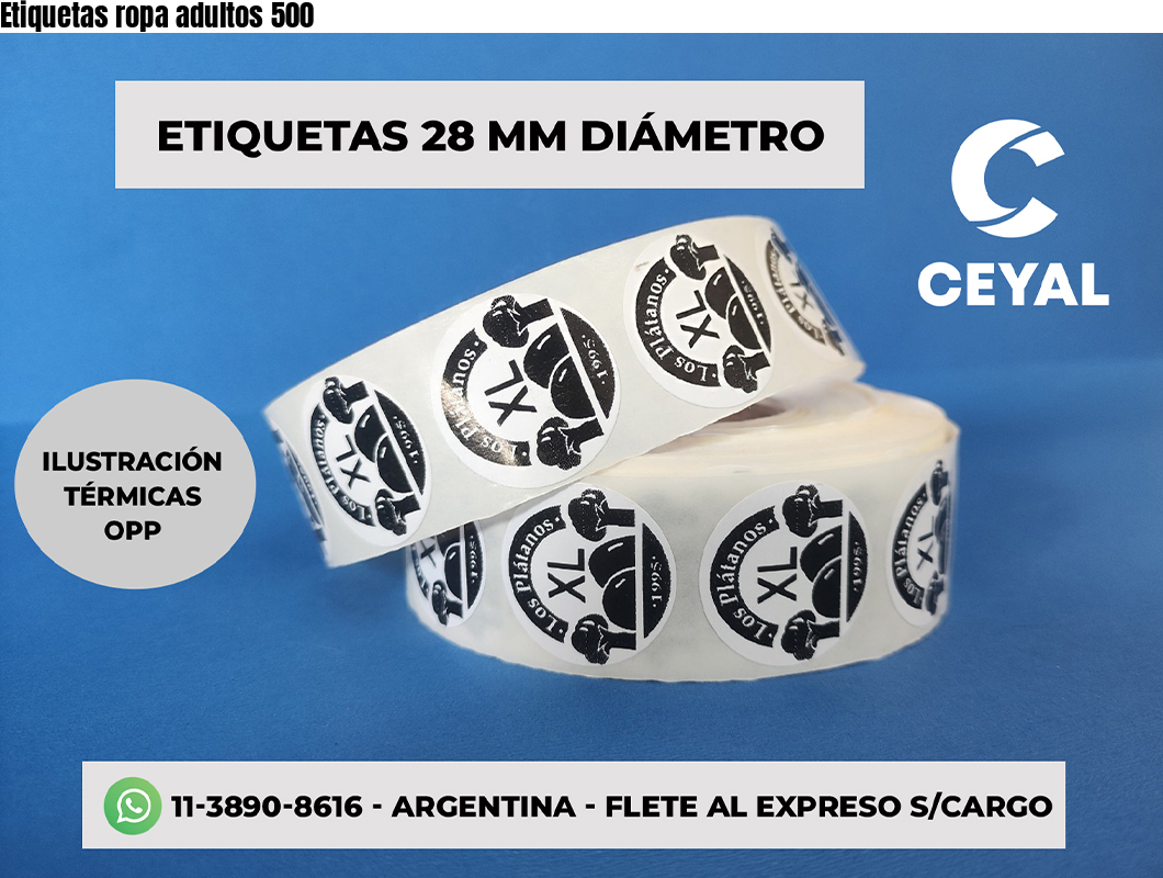 Etiquetas ropa adultos 500