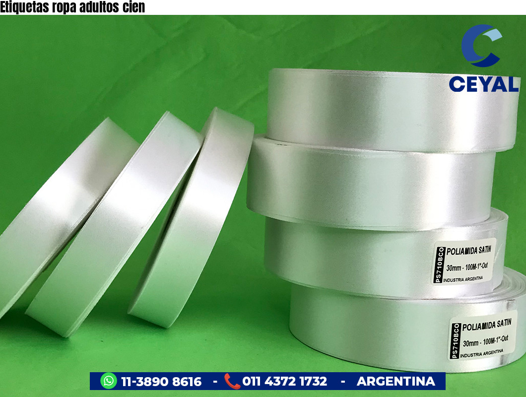 Etiquetas ropa adultos cien