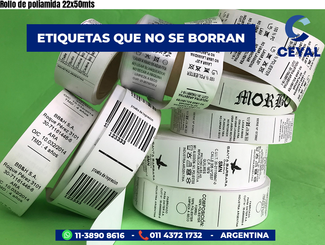 Rollo de poliamida 22x50mts