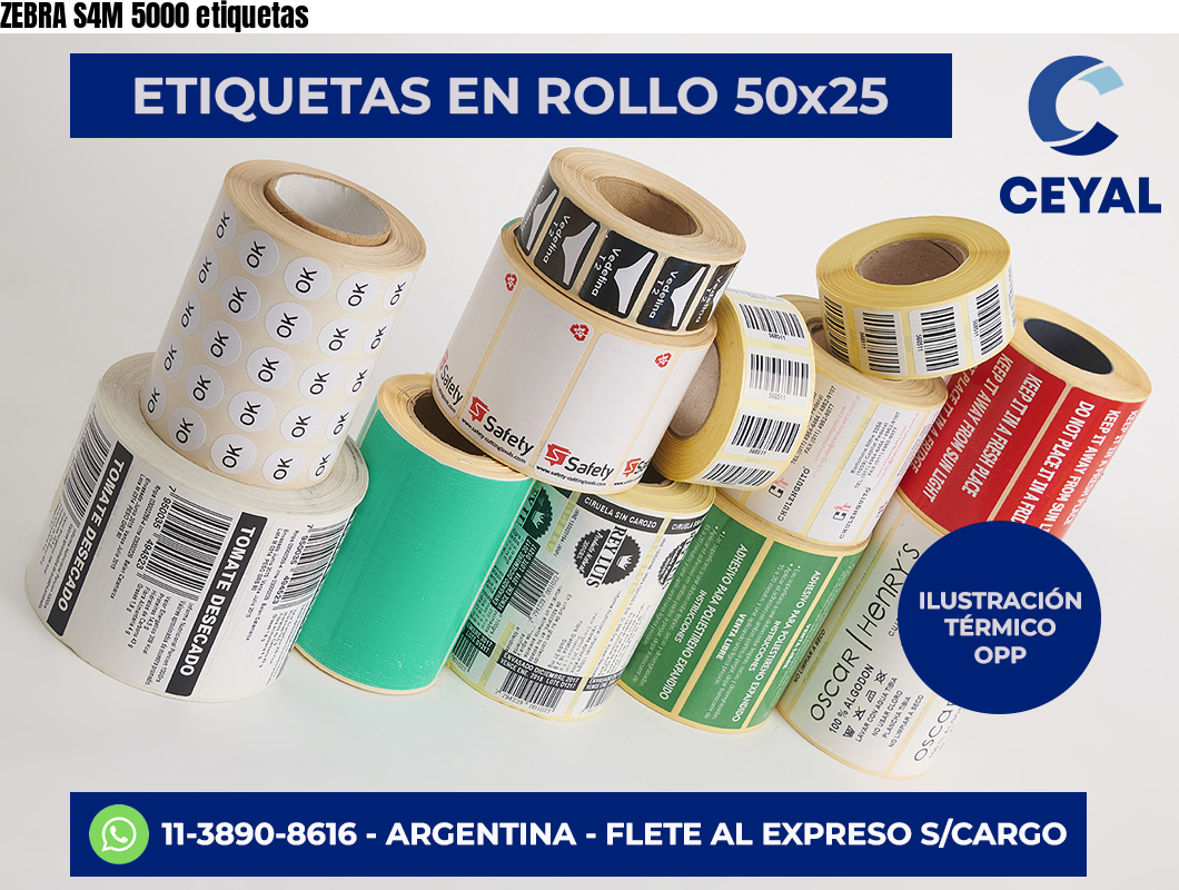 ZEBRA S4M 5000 etiquetas