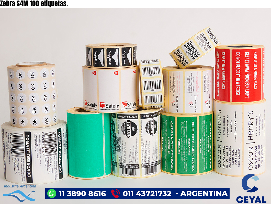 Zebra S4M 100 etiquetas.