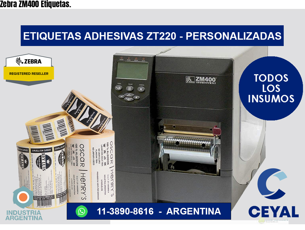 Zebra ZM400 Etiquetas.