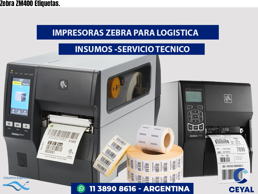 Zebra ZM400 Etiquetas.