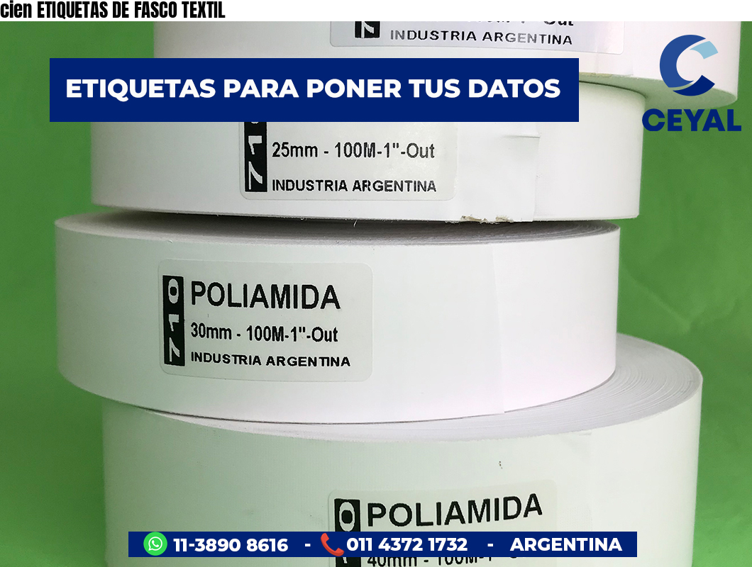 cien ETIQUETAS DE FASCO TEXTIL