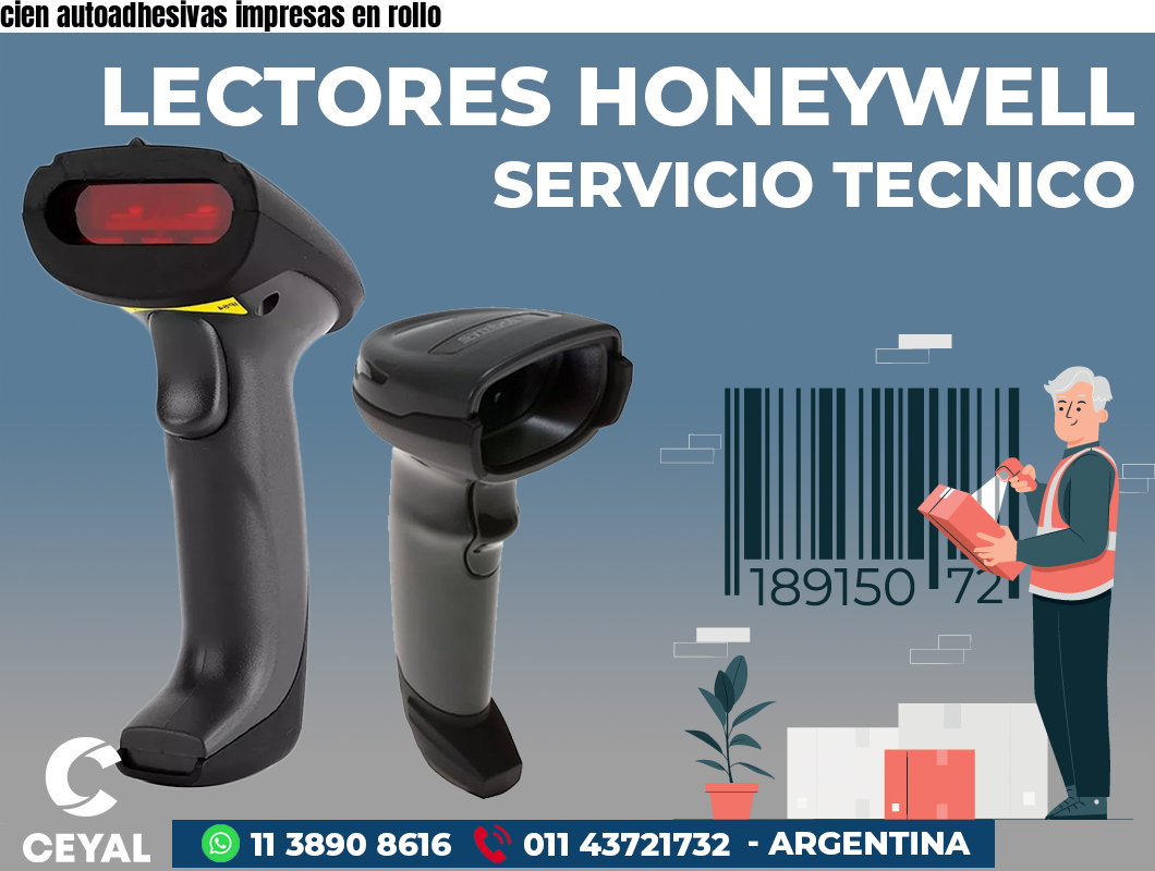 cien autoadhesivas impresas en rollo
