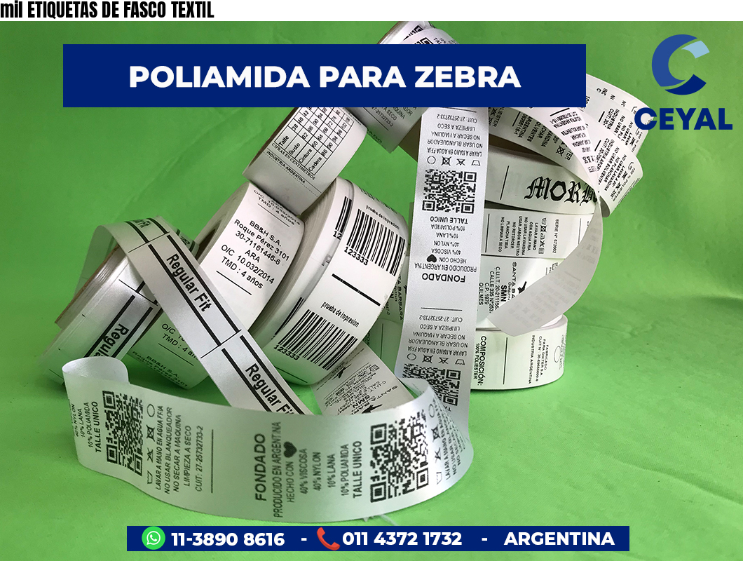 mil ETIQUETAS DE FASCO TEXTIL