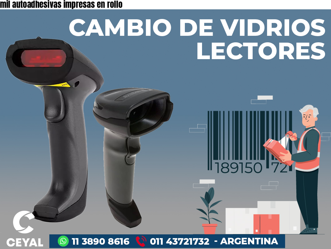 mil autoadhesivas impresas en rollo