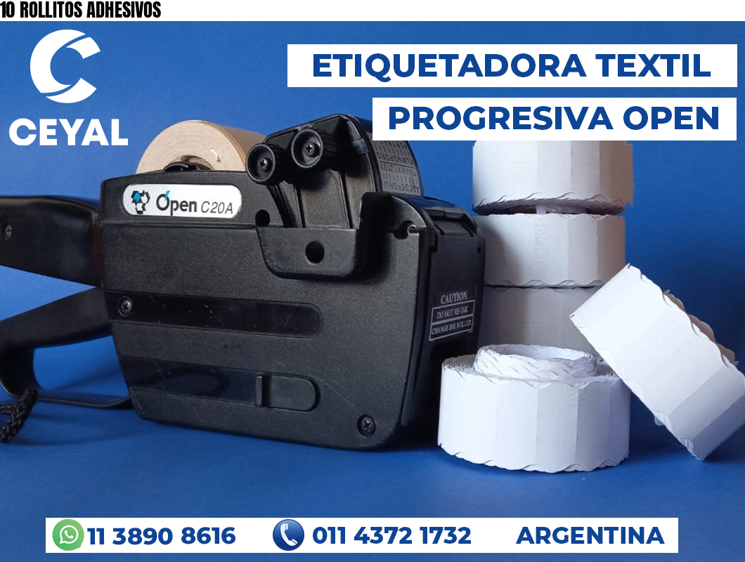 10 ROLLITOS ADHESIVOS