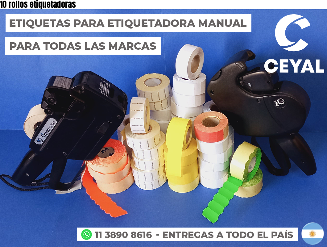 10 rollos etiquetadoras