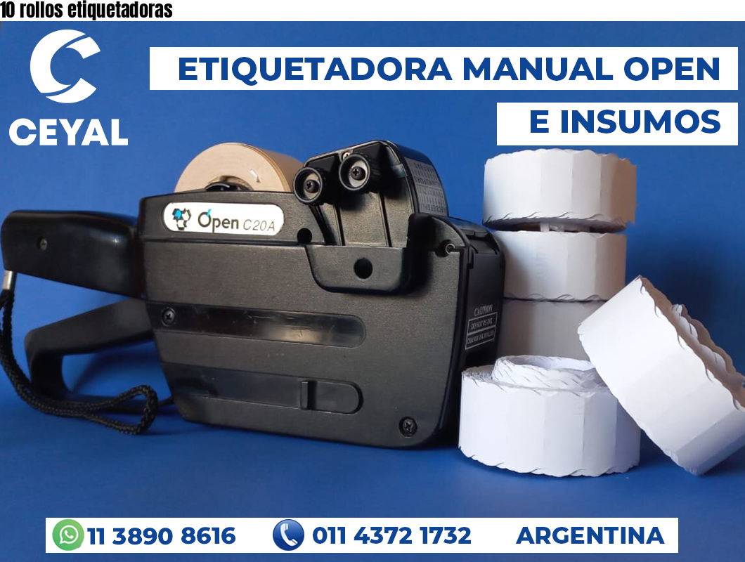 10 rollos etiquetadoras