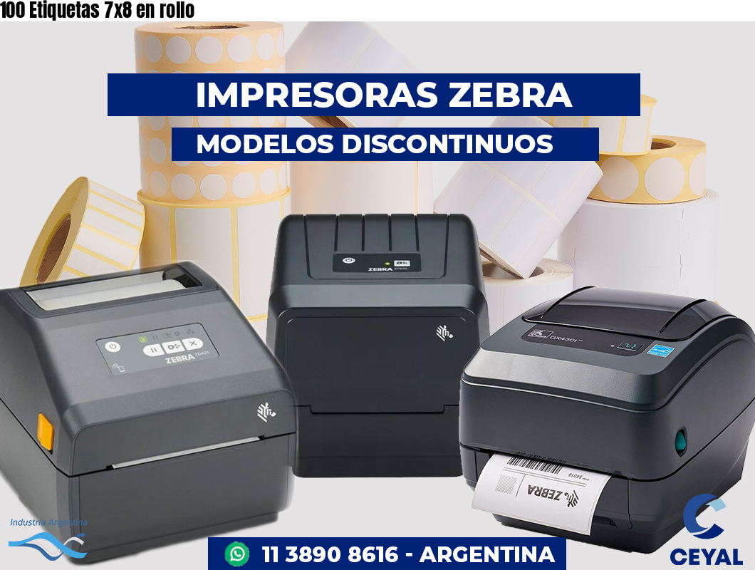 100 Etiquetas 7x8 en rollo