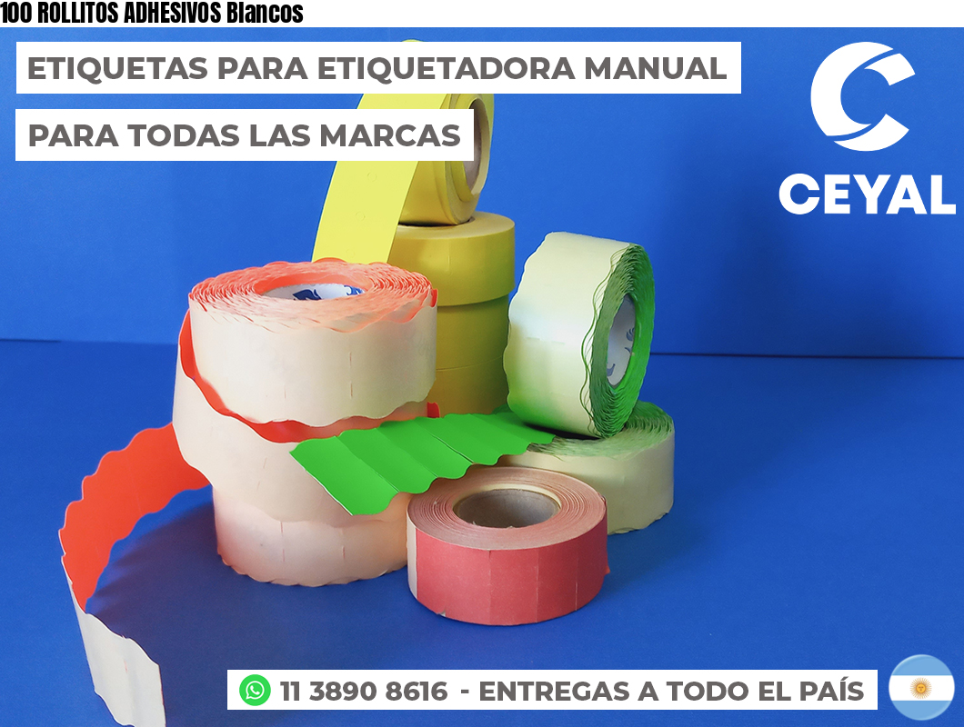 100 ROLLITOS ADHESIVOS Blancos