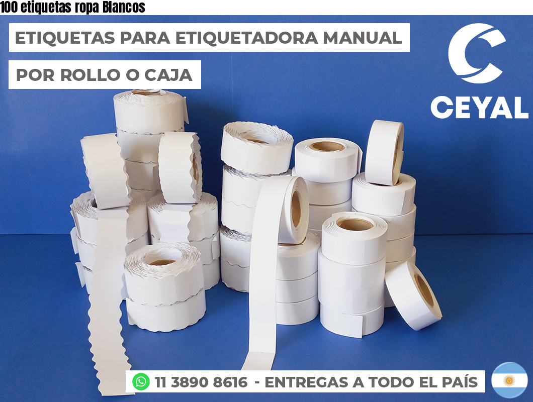 100 etiquetas ropa Blancos
