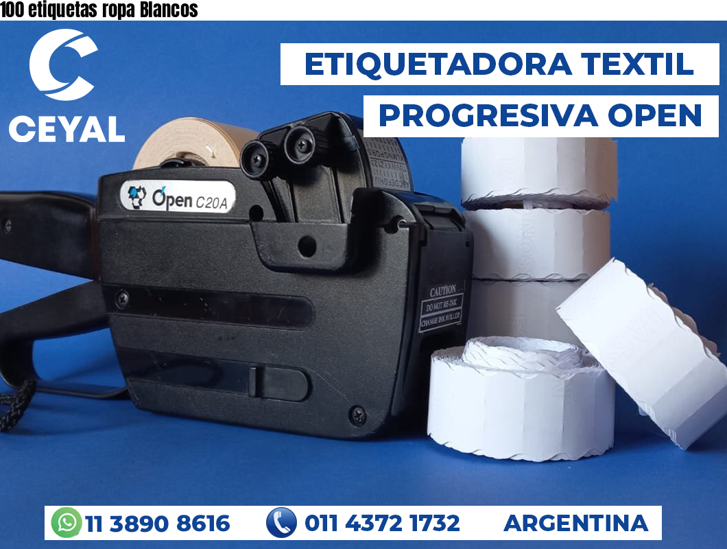 100 etiquetas ropa Blancos