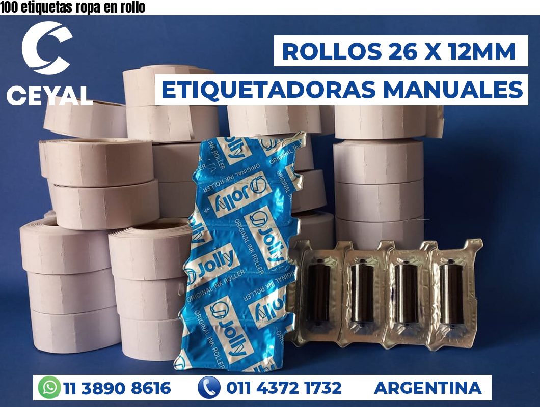 100 etiquetas ropa en rollo