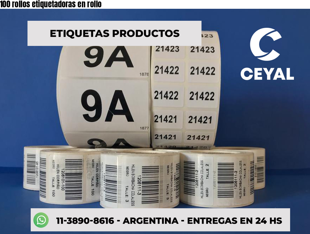 100 rollos etiquetadoras en rollo