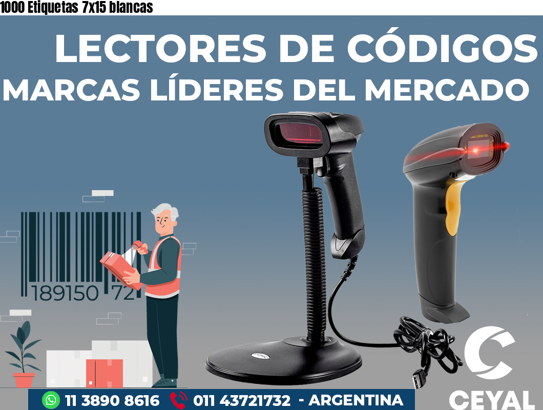 1000 Etiquetas 7x15 blancas