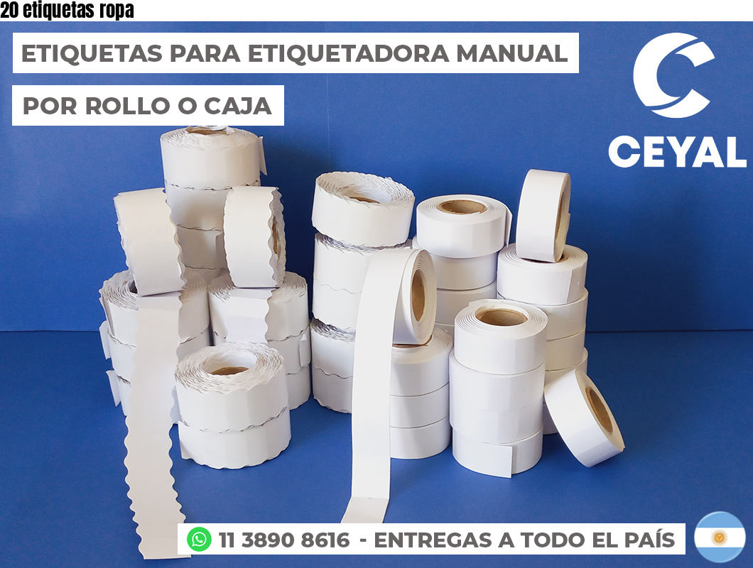 20 etiquetas ropa