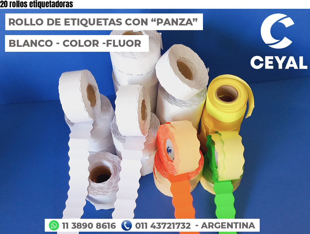 20 rollos etiquetadoras