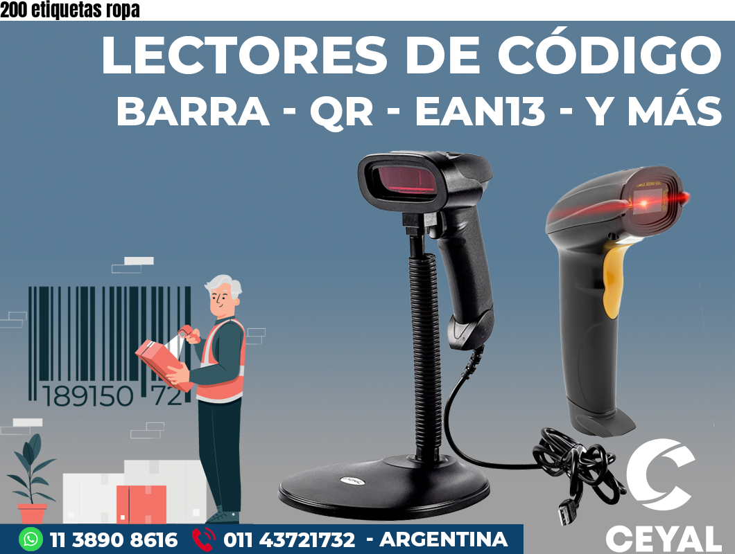 200 etiquetas ropa