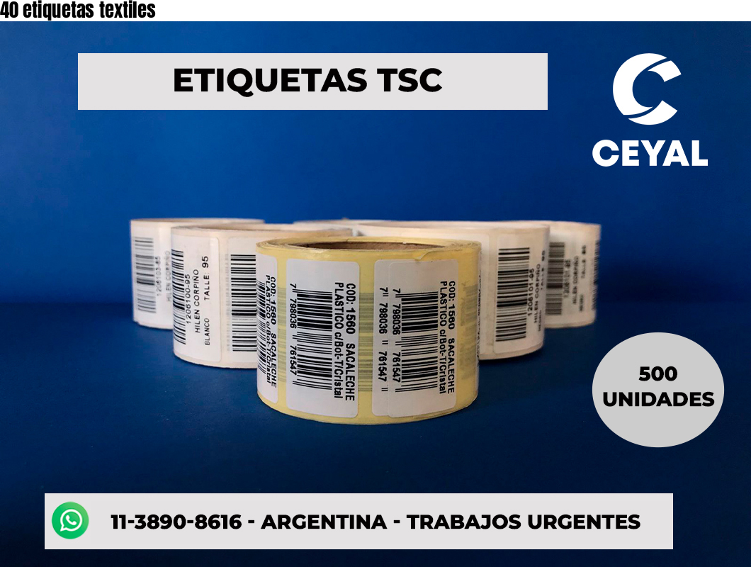 40 etiquetas textiles