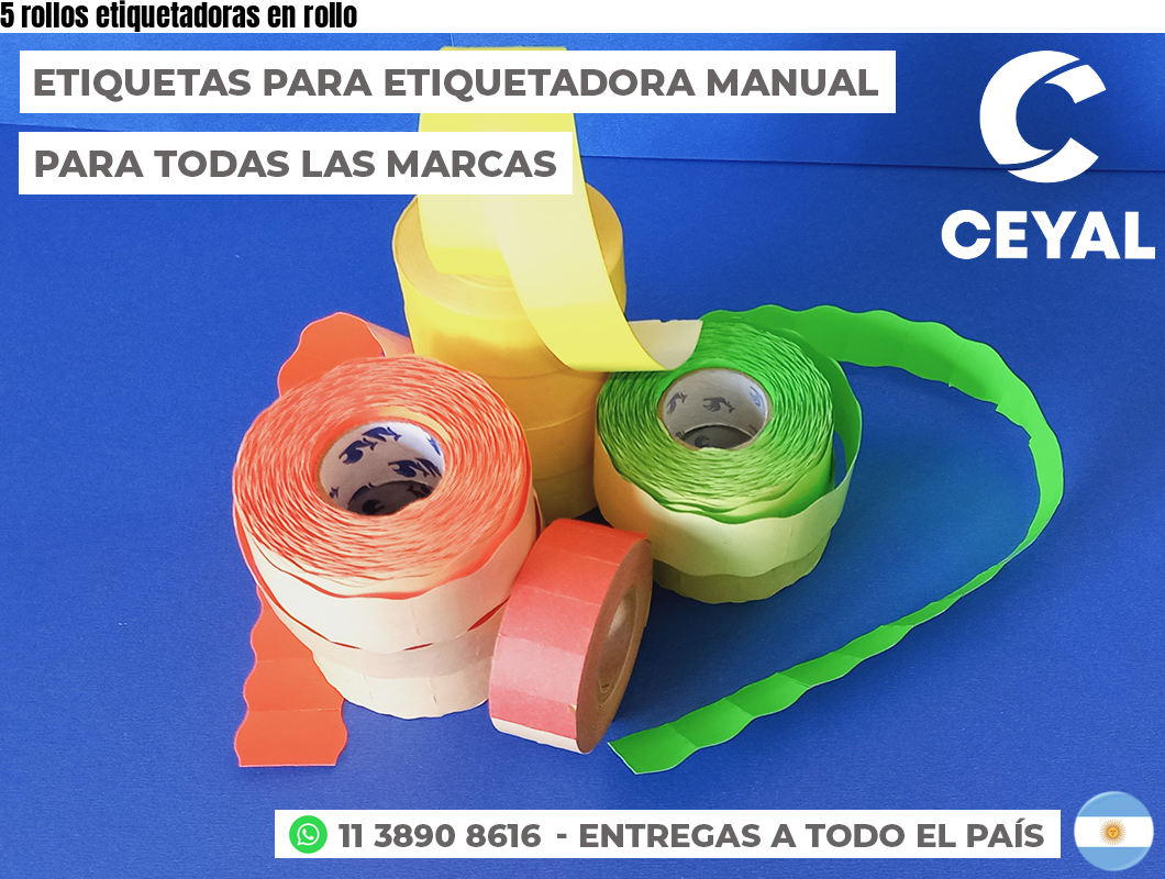 5 rollos etiquetadoras en rollo