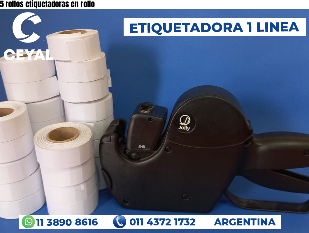 5 rollos etiquetadoras en rollo