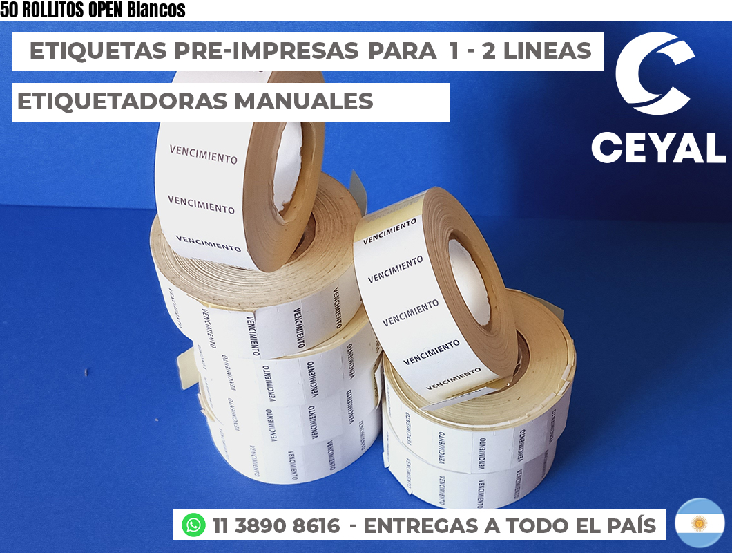 50 ROLLITOS OPEN Blancos