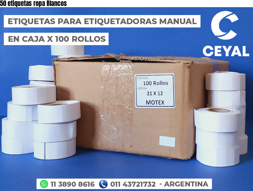 50 etiquetas ropa Blancos
