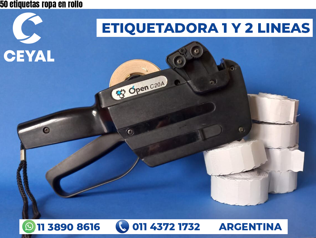 50 etiquetas ropa en rollo