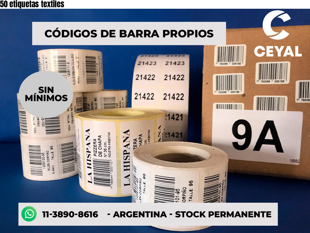 50 etiquetas textiles