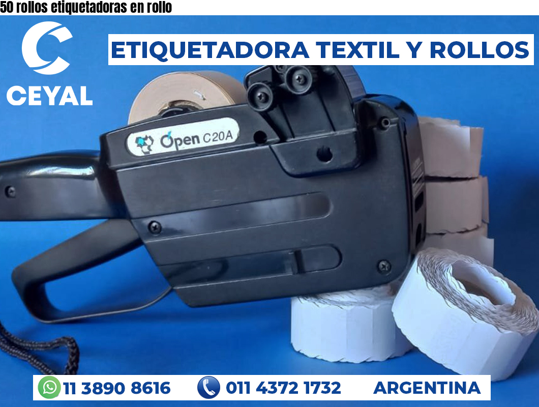 50 rollos etiquetadoras en rollo