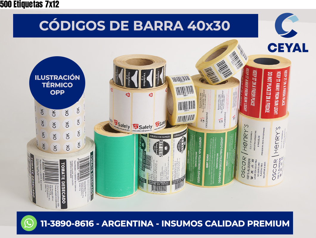 500 Etiquetas 7×12