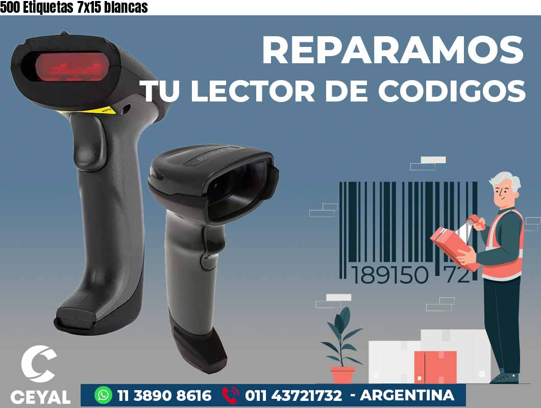 500 Etiquetas 7x15 blancas