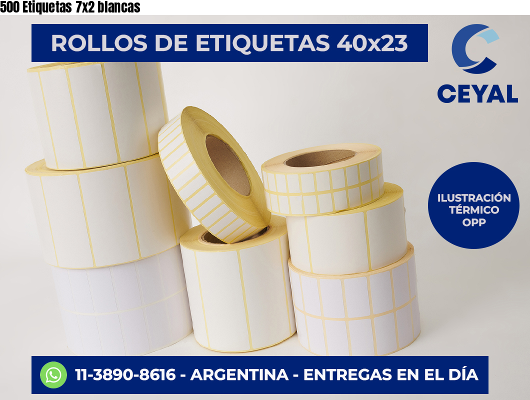 500 Etiquetas 7×2 blancas