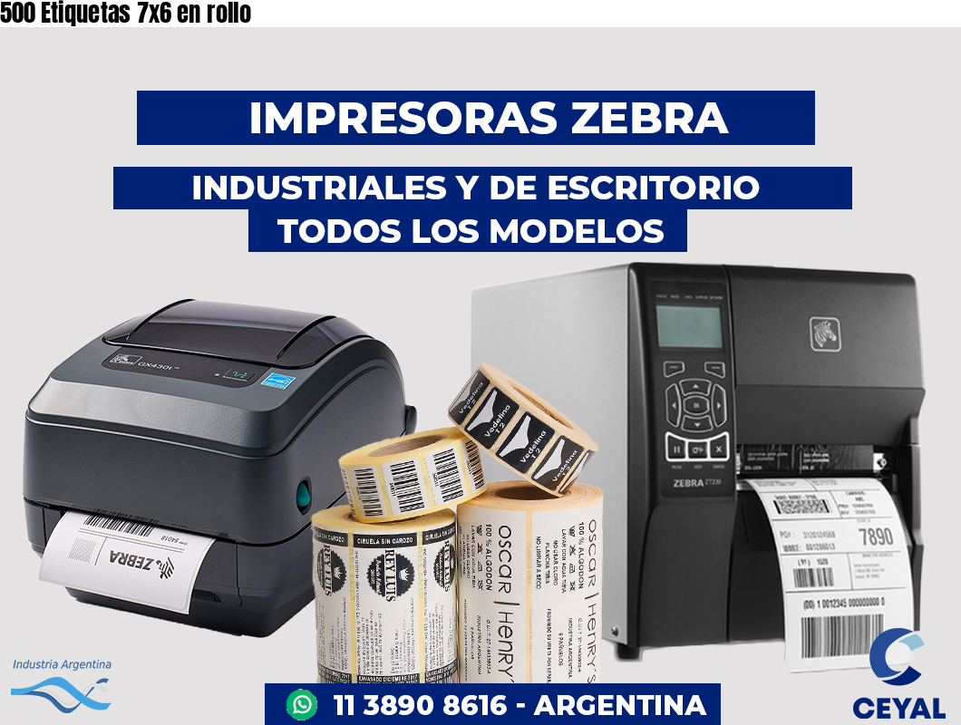500 Etiquetas 7x6 en rollo