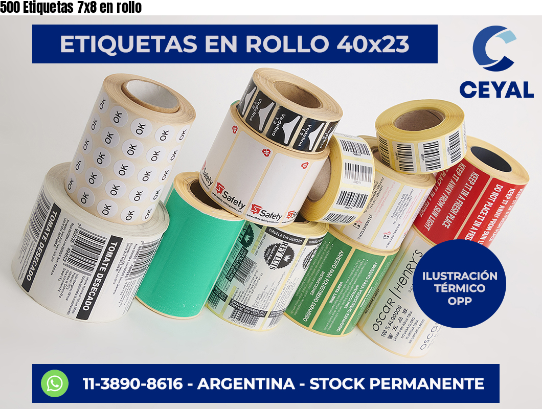 500 Etiquetas 7×8 en rollo