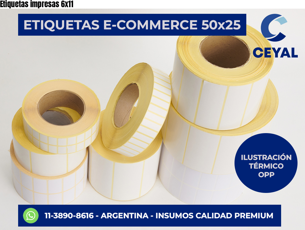Etiquetas impresas 6×11