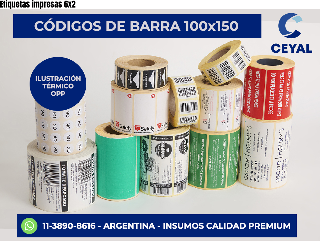 Etiquetas impresas 6×2