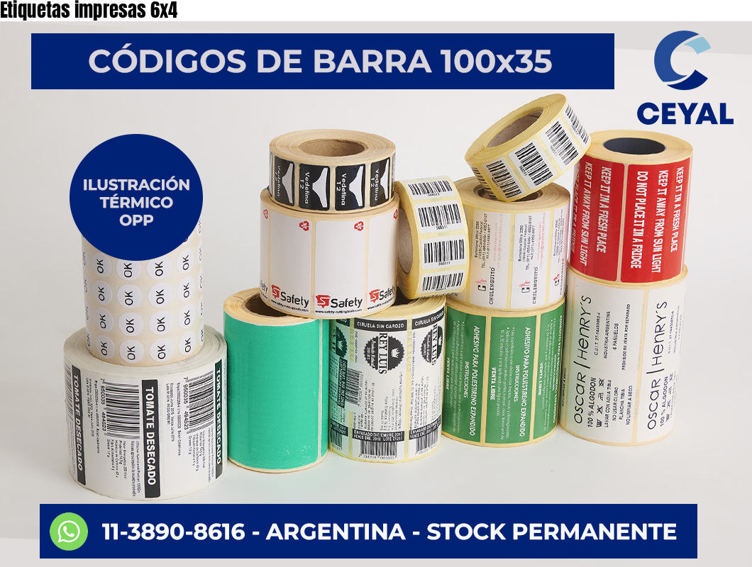 Etiquetas impresas 6×4