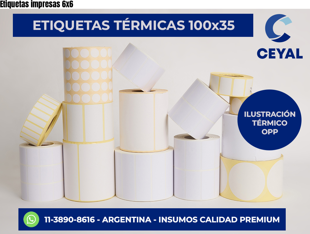 Etiquetas impresas 6×6
