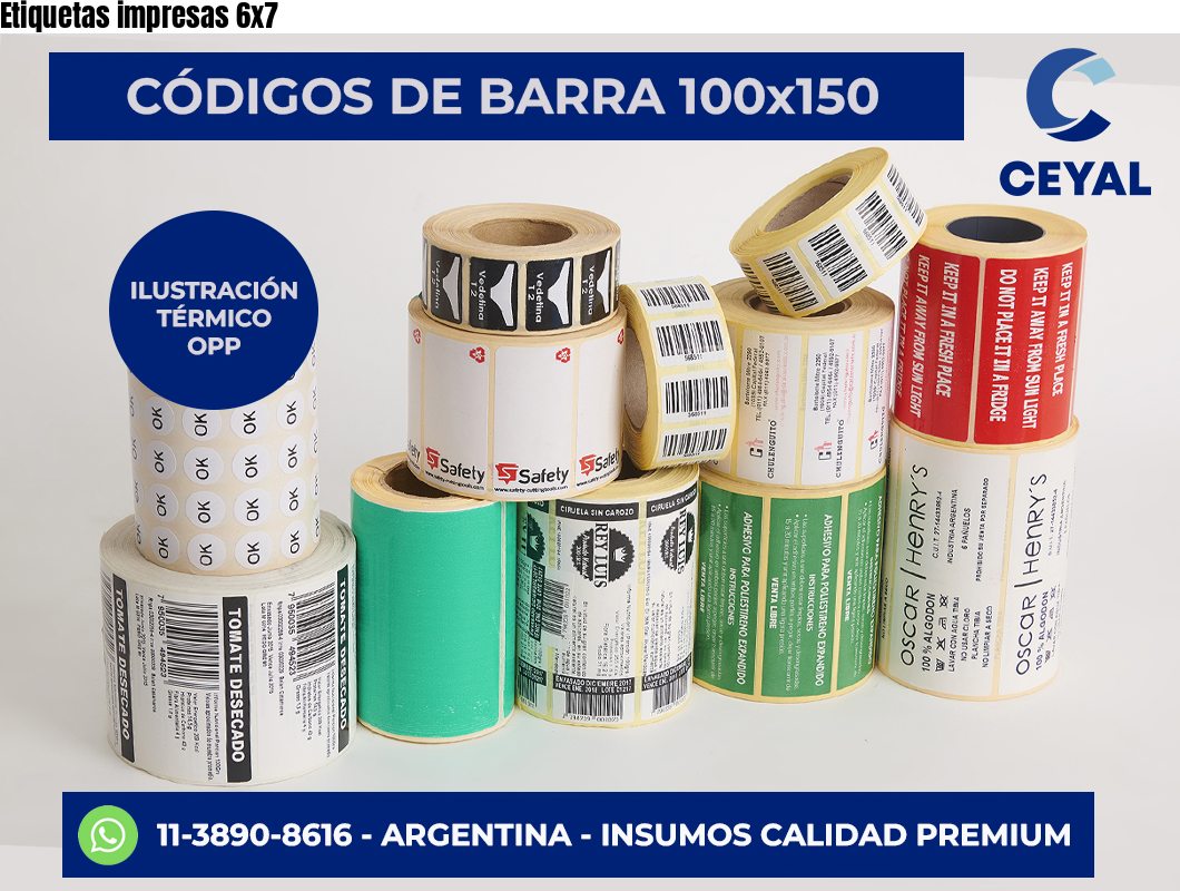 Etiquetas impresas 6×7