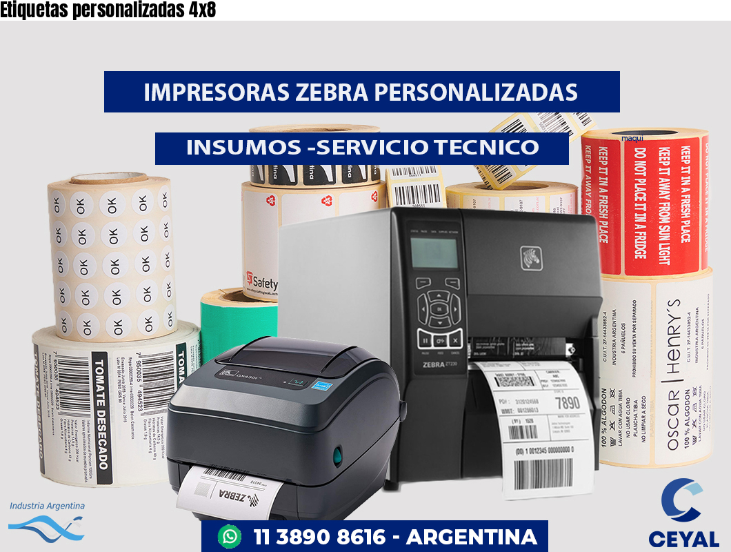 Etiquetas personalizadas 4x8